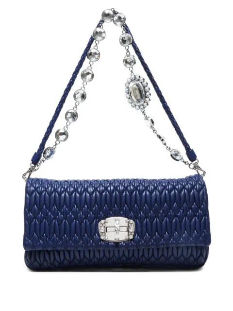 Miu Miu Pre-Owned 2010s matelassé crystal shoulder bag
