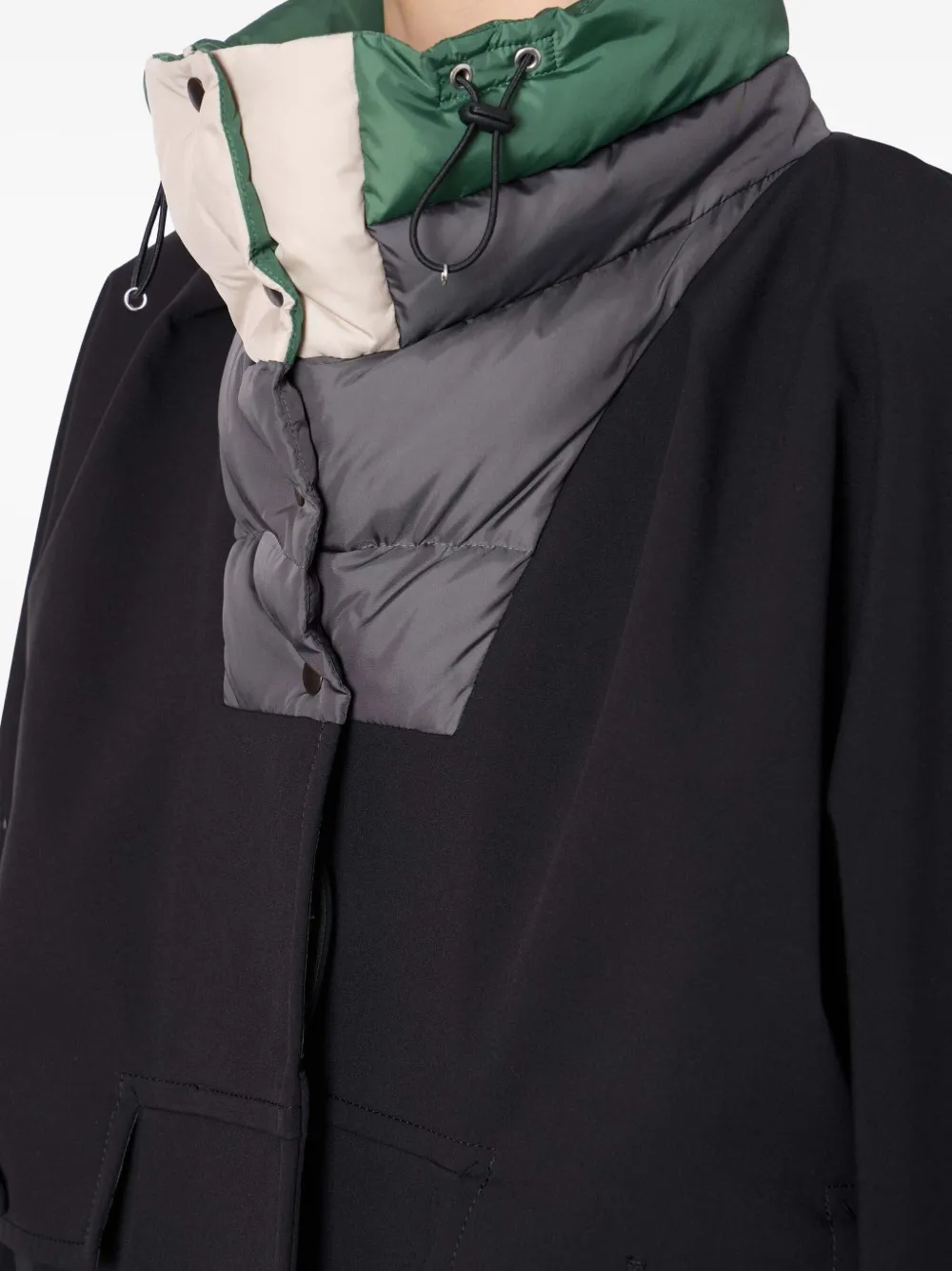 Kolor Colour-block Coat In Black
