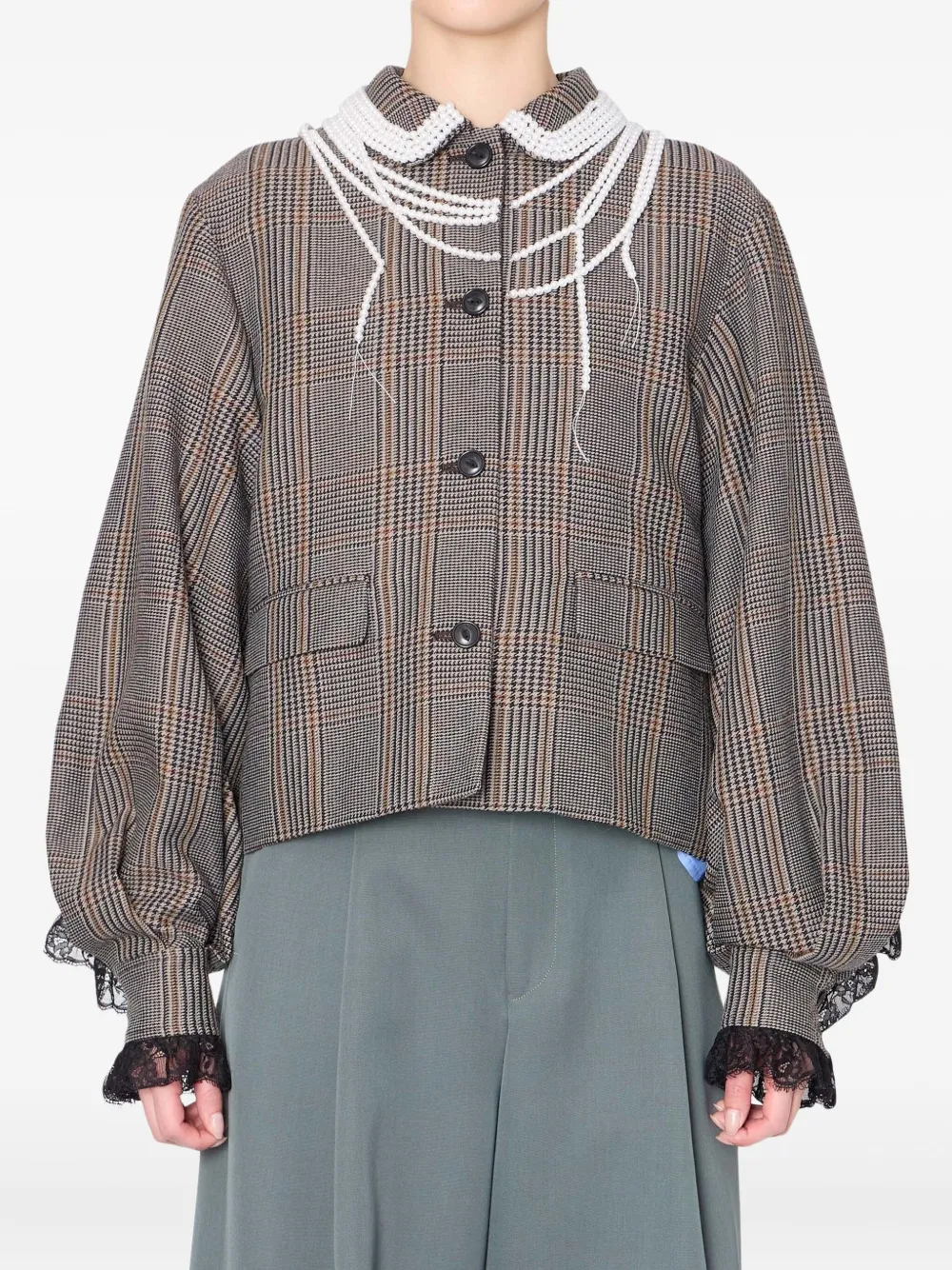 Kolor Checked Jacket In Gray