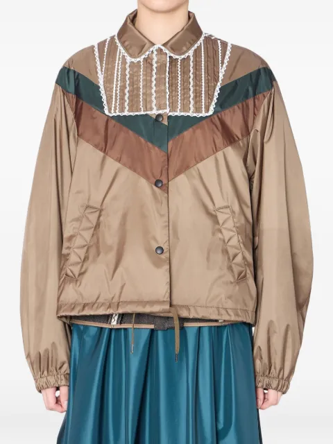 Kolor pleated-lace panel jacket