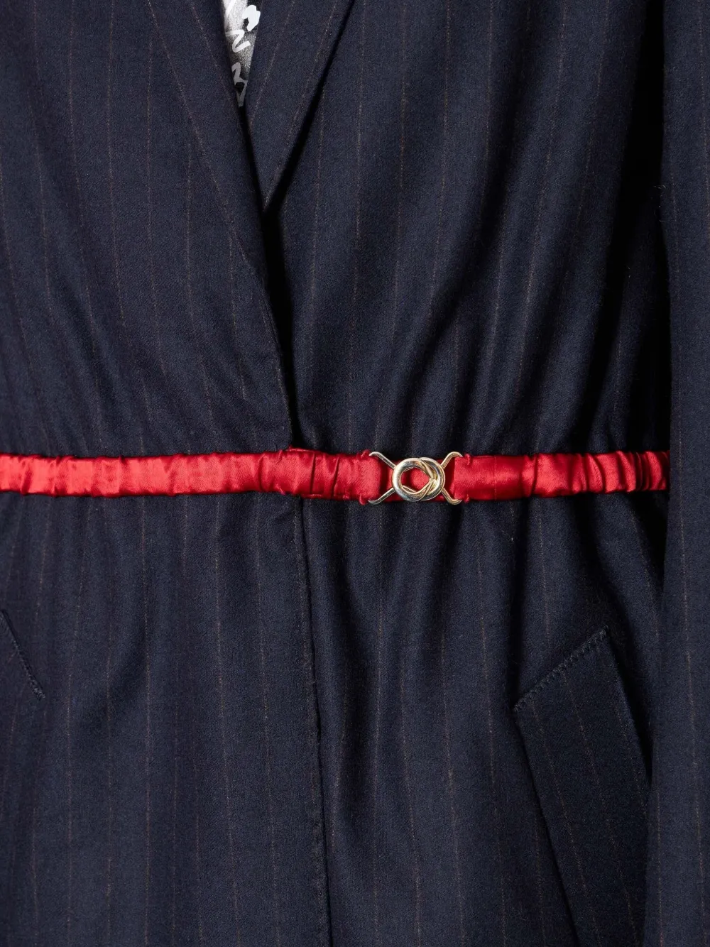 Kolor Jas met krijtstreep en enkele rij knopen Blauw