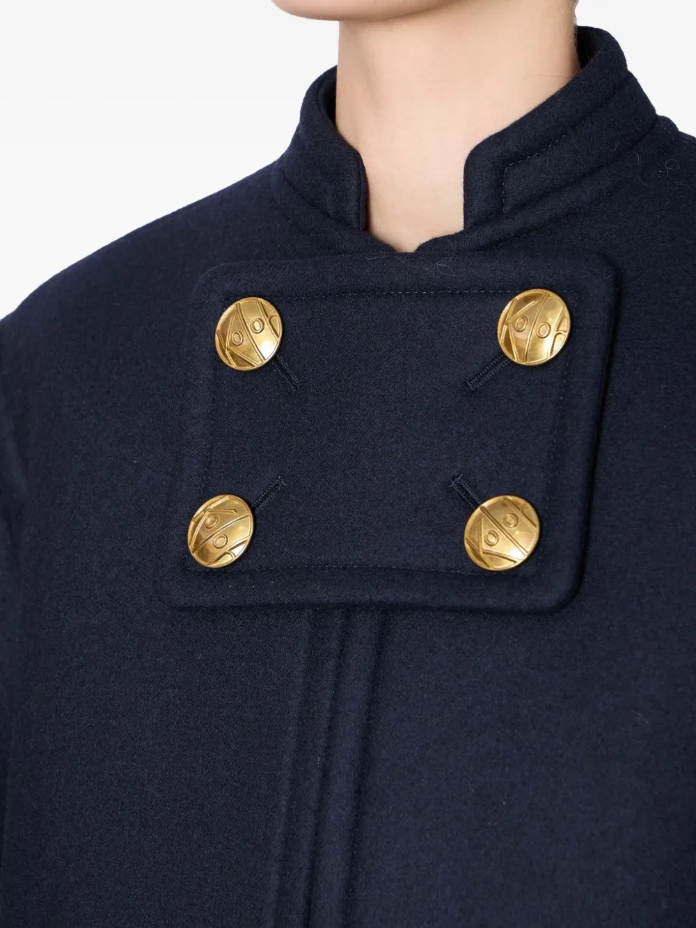 Kolor Buttoned Welt-pocket Coat In Blue