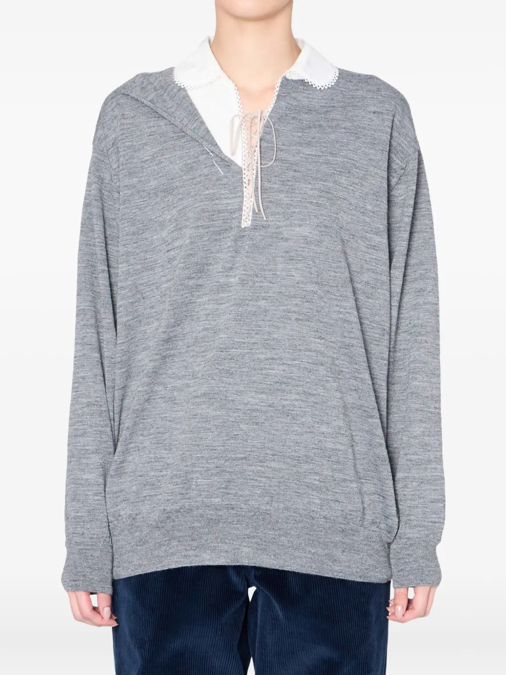 Kolor lace-detail sweater | Grey | Image 1