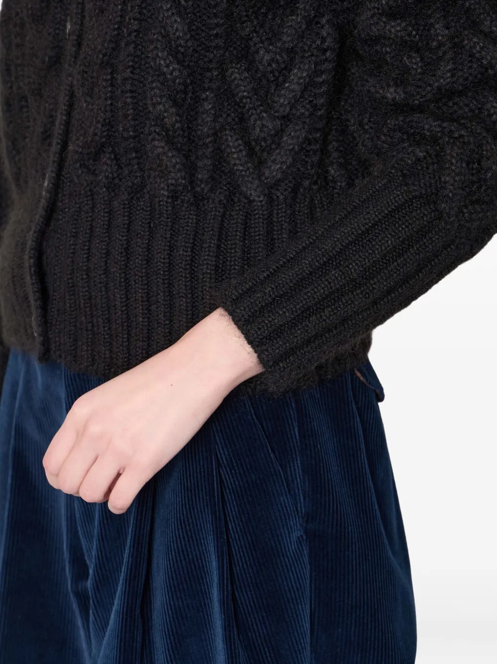 Kolor Vest met contrasterende kraag Zwart