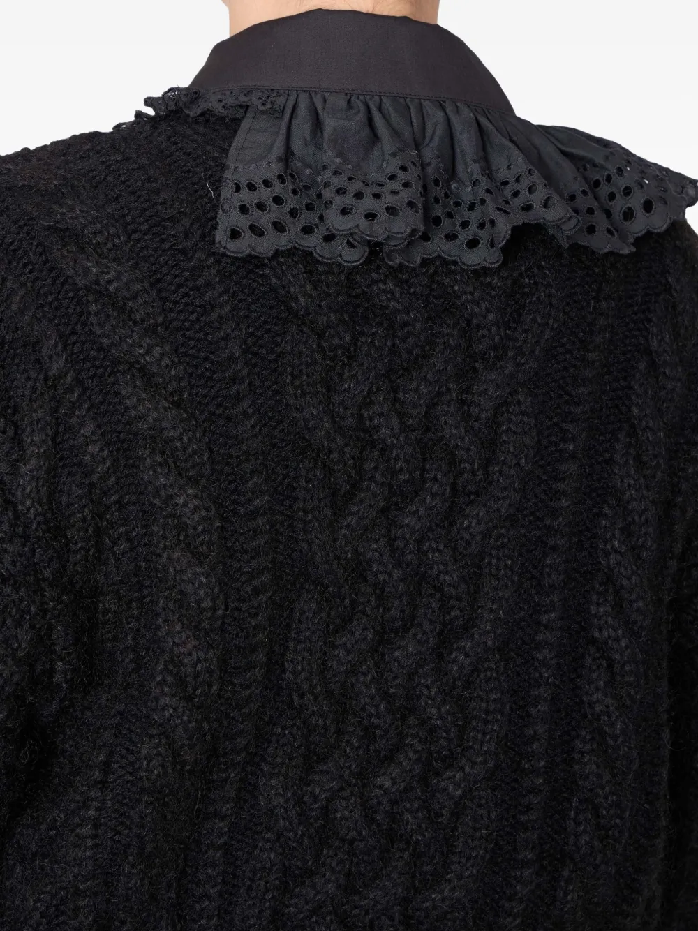 Kolor Vest met contrasterende kraag Zwart