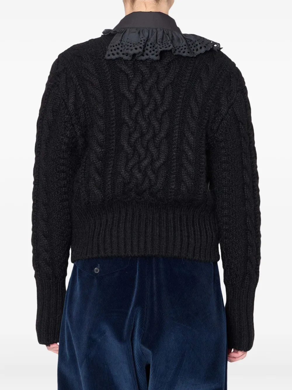 Kolor Vest met contrasterende kraag Zwart