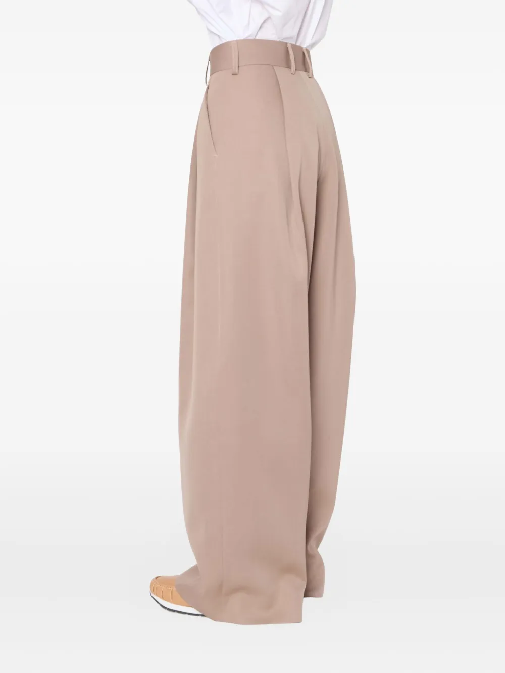 Kolor Pleated-front Palazzo Pants In Nude