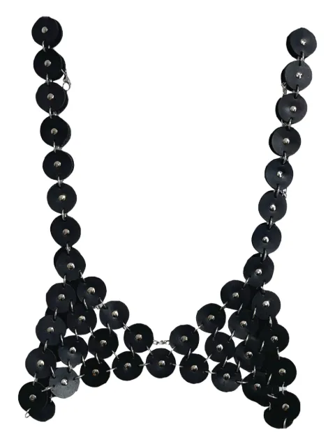 NASHA leather rivet-embellished bra