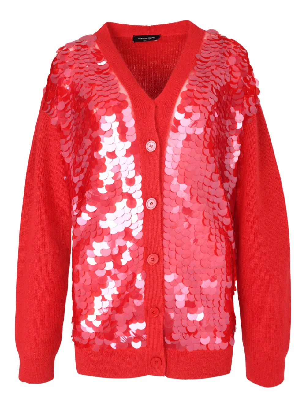 Fabiana Filippi Sequin-embellished Cardigan In Red