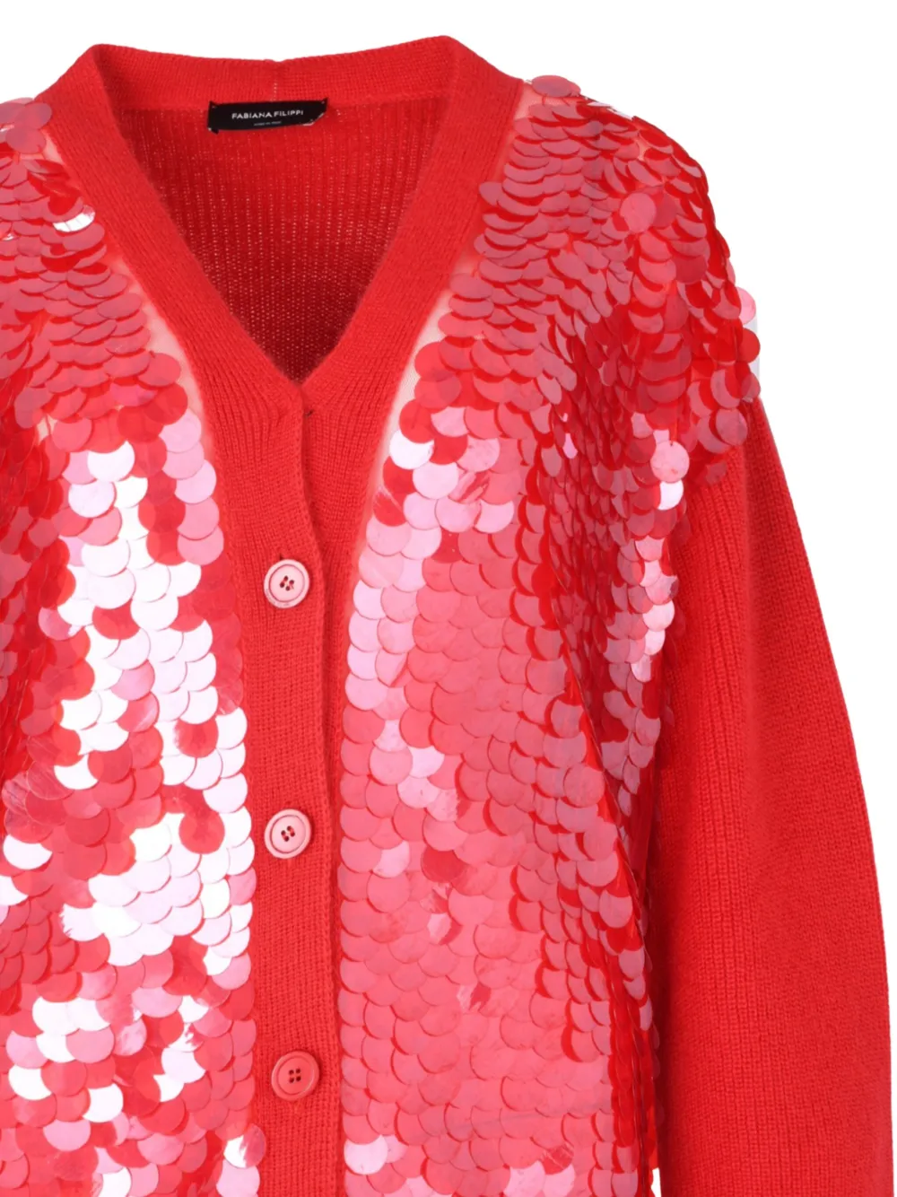 Fabiana Filippi Sequin-embellished Cardigan In Red