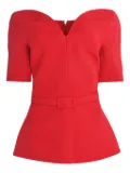 Safiyaa Lyddie V-neck belted blouse - Red