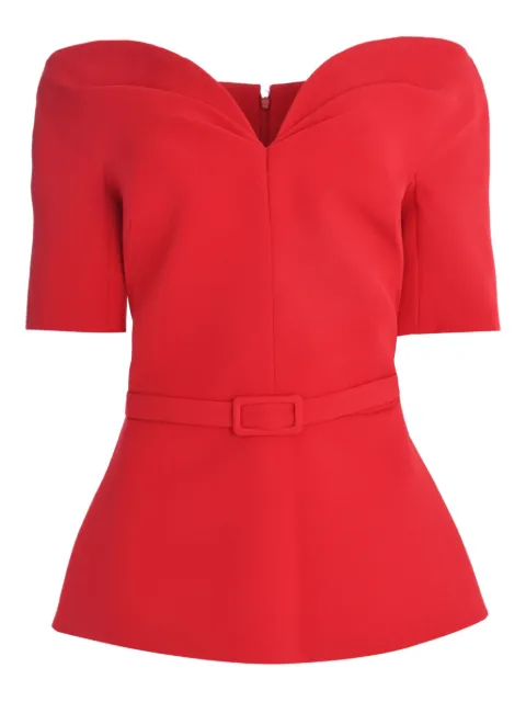 Safiyaa Lyddie V-neck belted blouse 