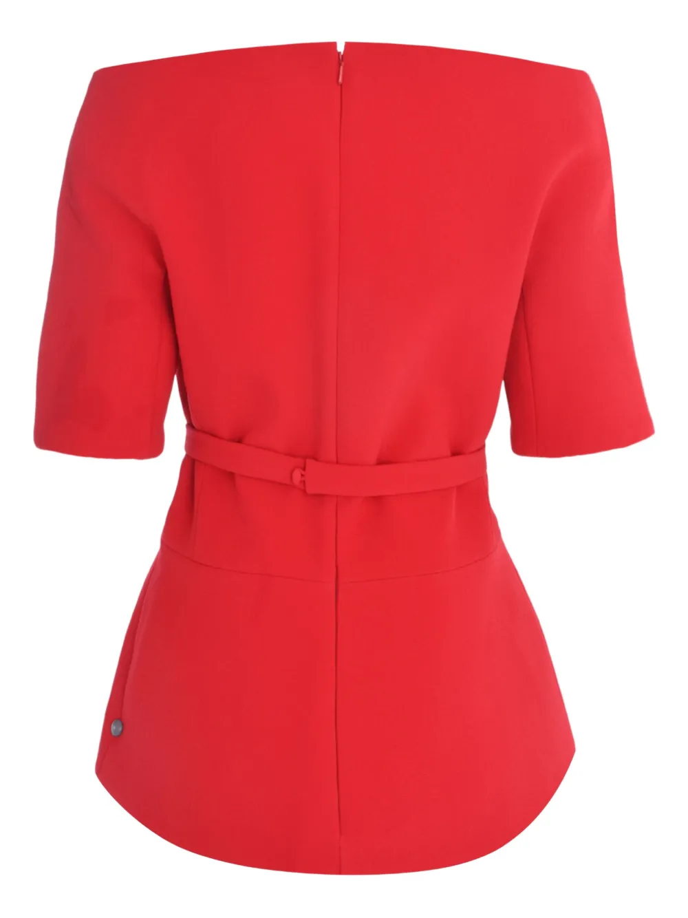 Safiyaa Lyddie V-neck Belted Blouse In Red