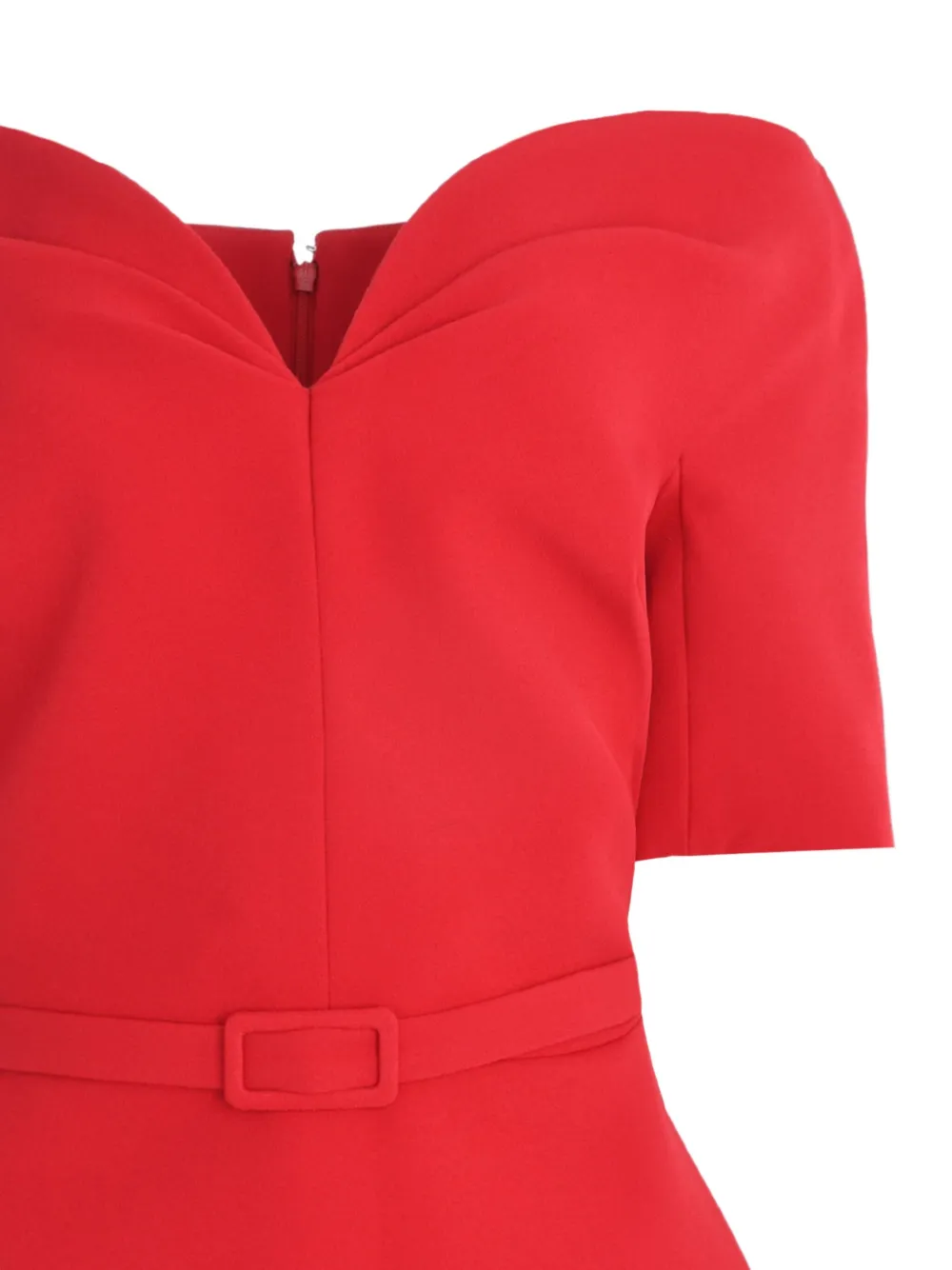 Safiyaa Lyddie V-neck Belted Blouse In Red