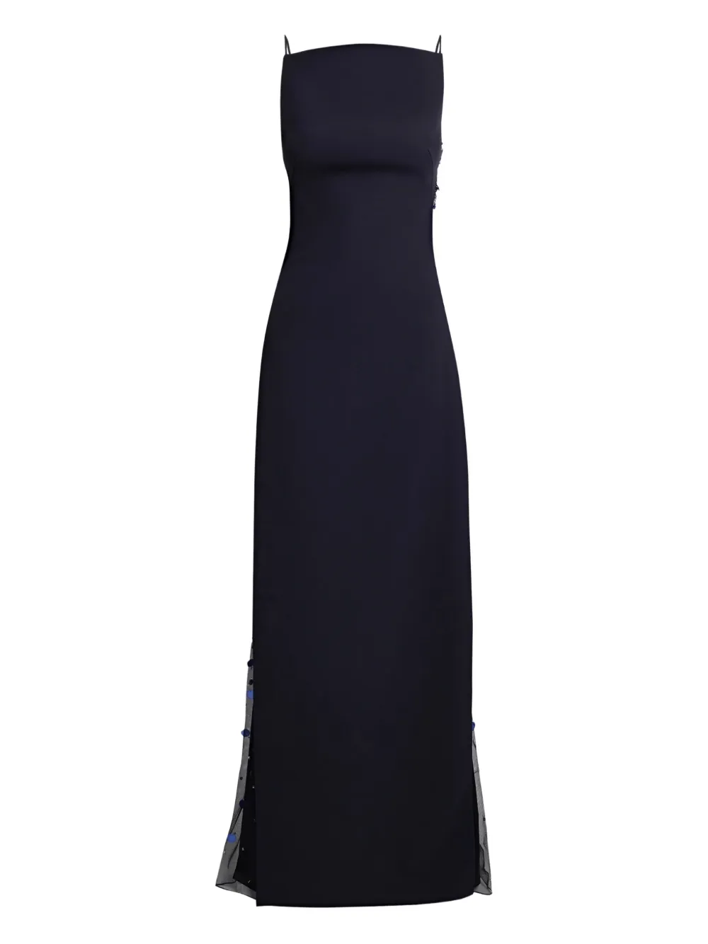 Safiyaa Embellished Side-split Gown In Blue