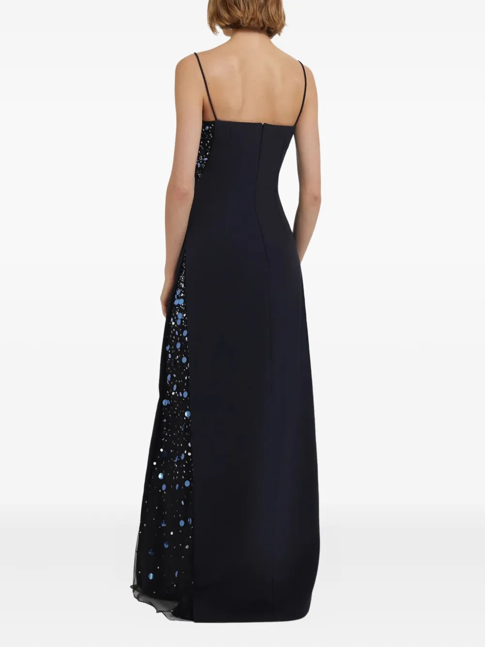 Safiyaa Embellished Side-split Gown In Blue