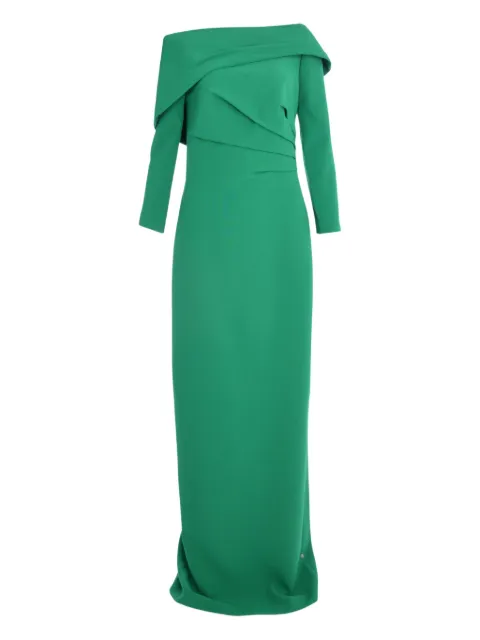 Safiyaa asymmetric drape long sleeve dress