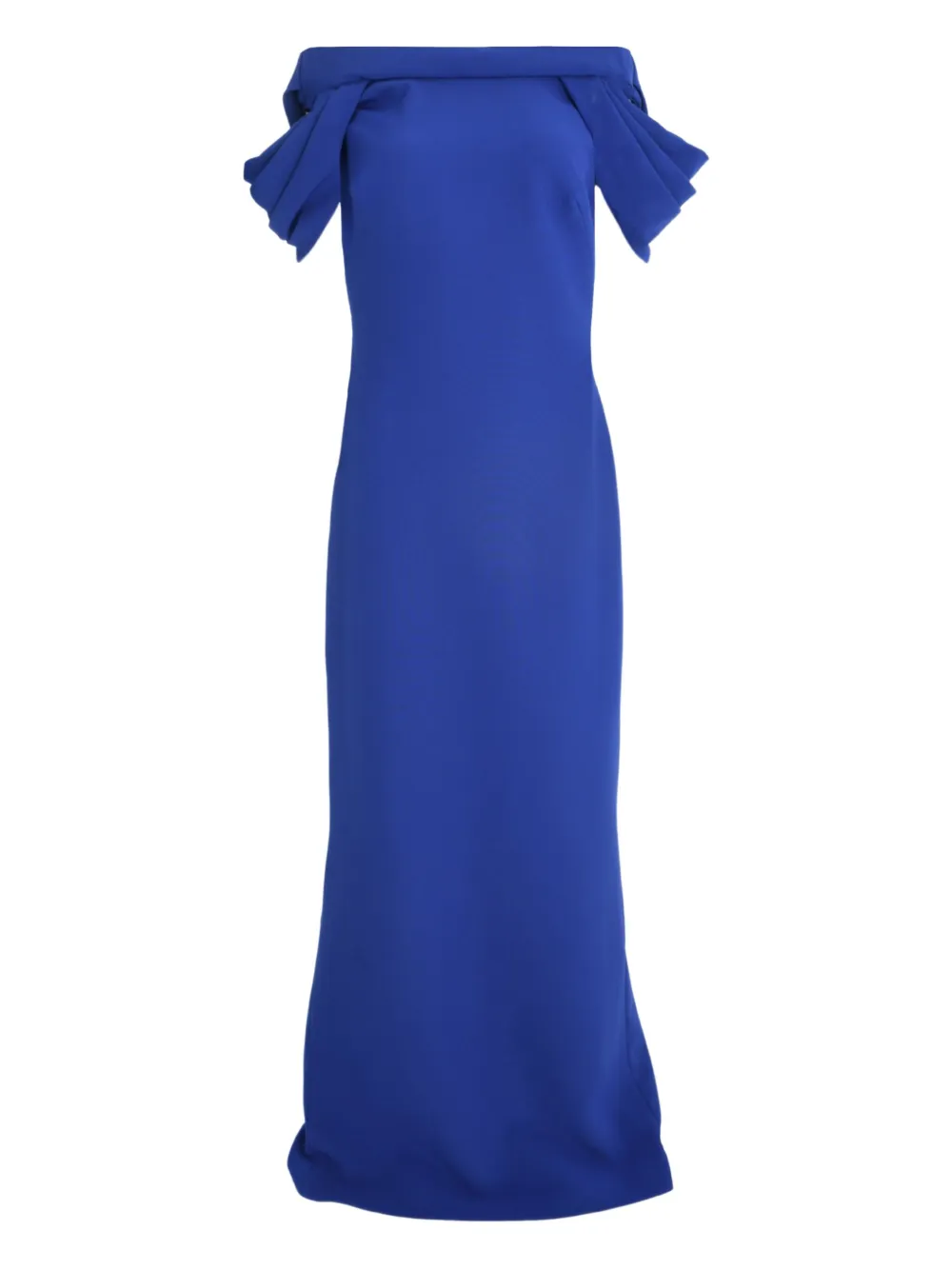 Safiyaa Cap-sleeve Draped Gown In Blue