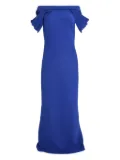 Safiyaa cap-sleeve draped gown - Blue