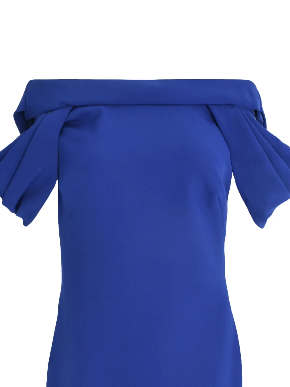 Safiyaa Cap-sleeve Draped Gown In Blue