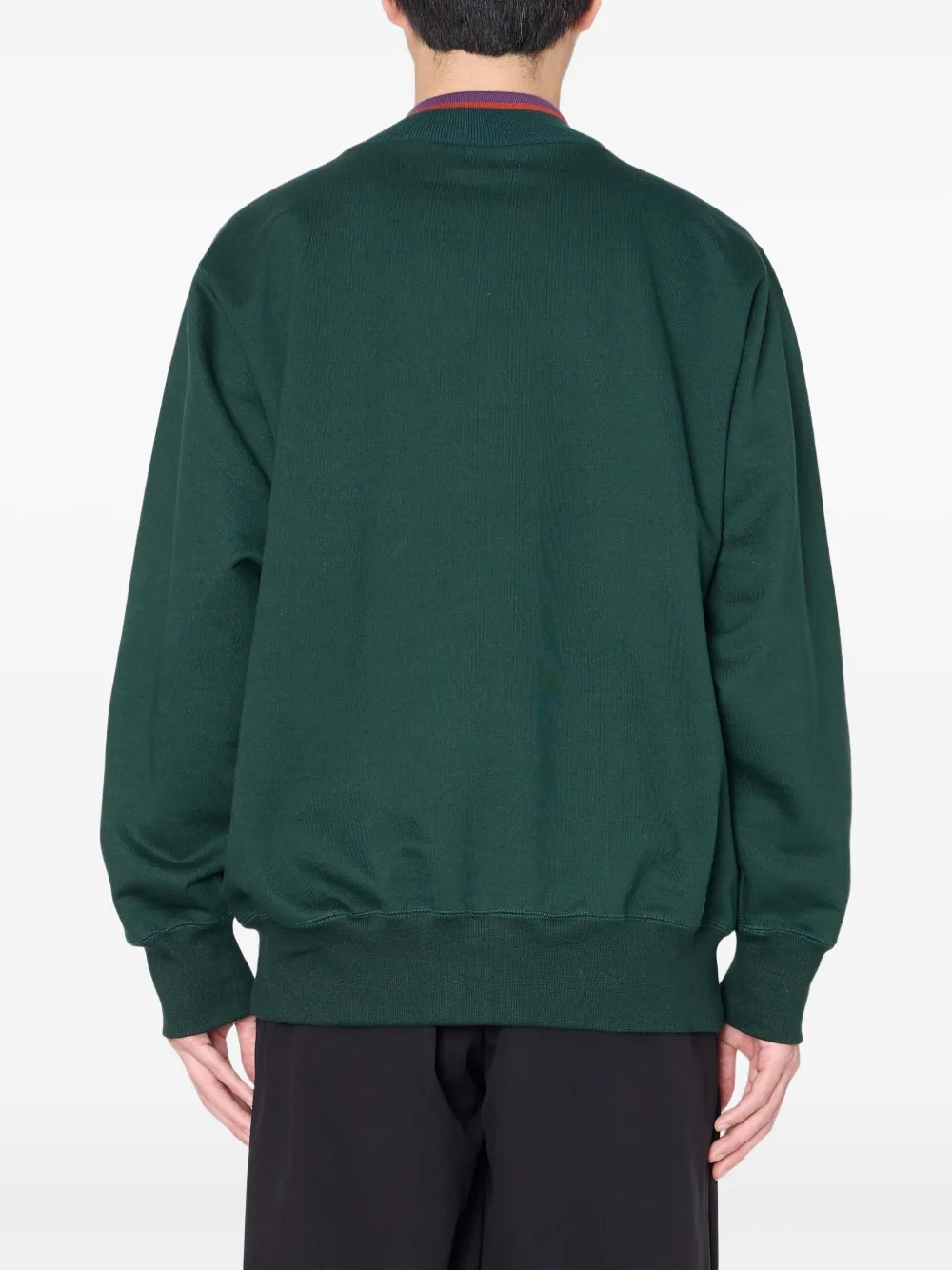 Kolor Sweater met V-hals en grafische print - Groen