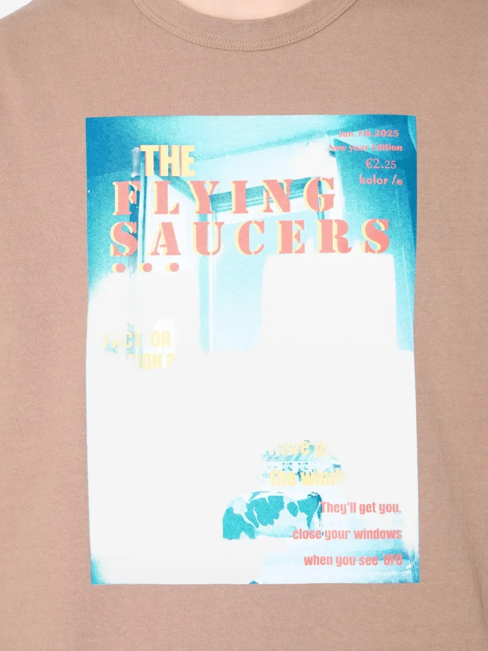 Kolor T-shirt met grafische print Beige