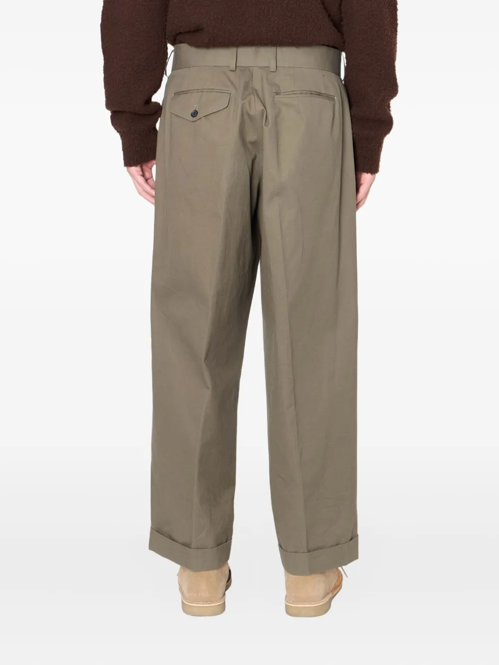 Kolor Broek met geplooide cuffs - Groen