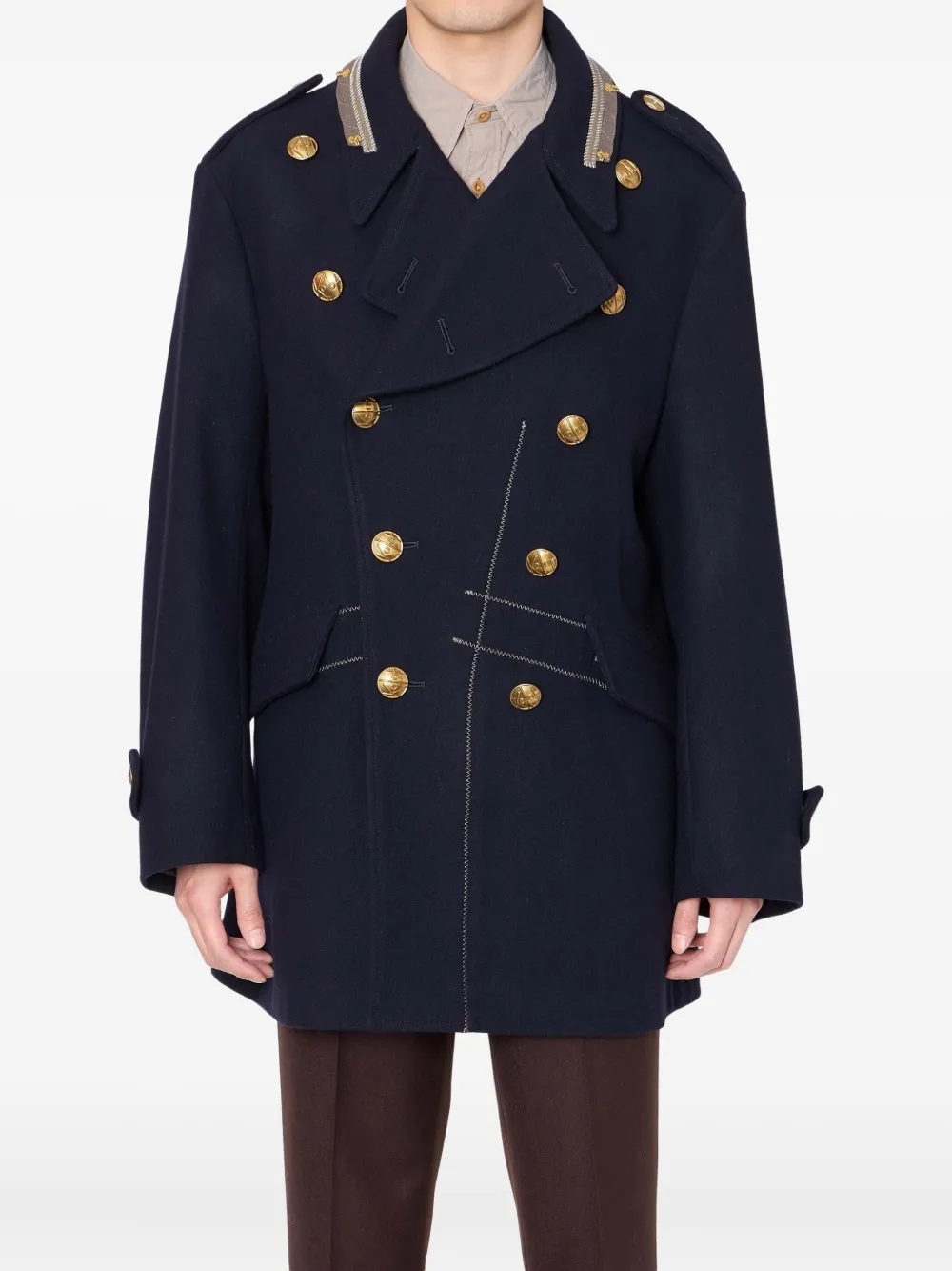 Kolor double-breasted coat | Blue | Image 1
