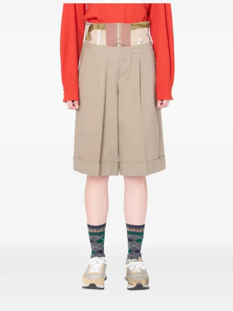 Kolor pleated panelled shorts