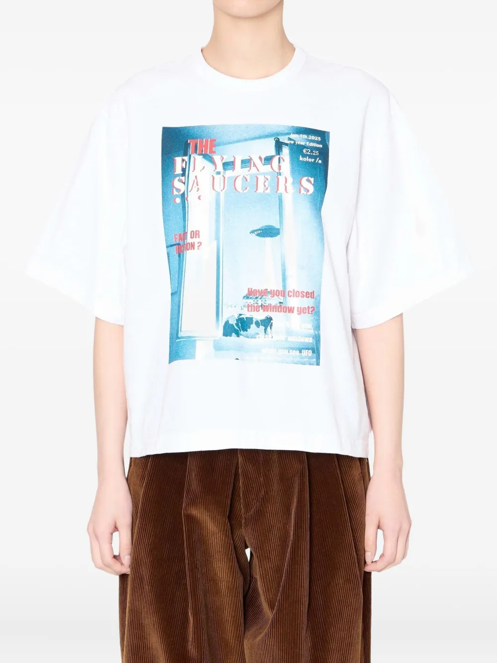 Kolor T-shirt met grafische print Wit