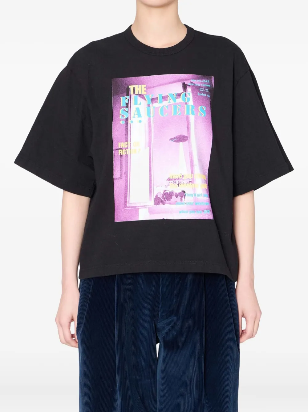 Kolor graphic-print T-shirt - ブラック Kolor graphic-print T-shirt - ブラック