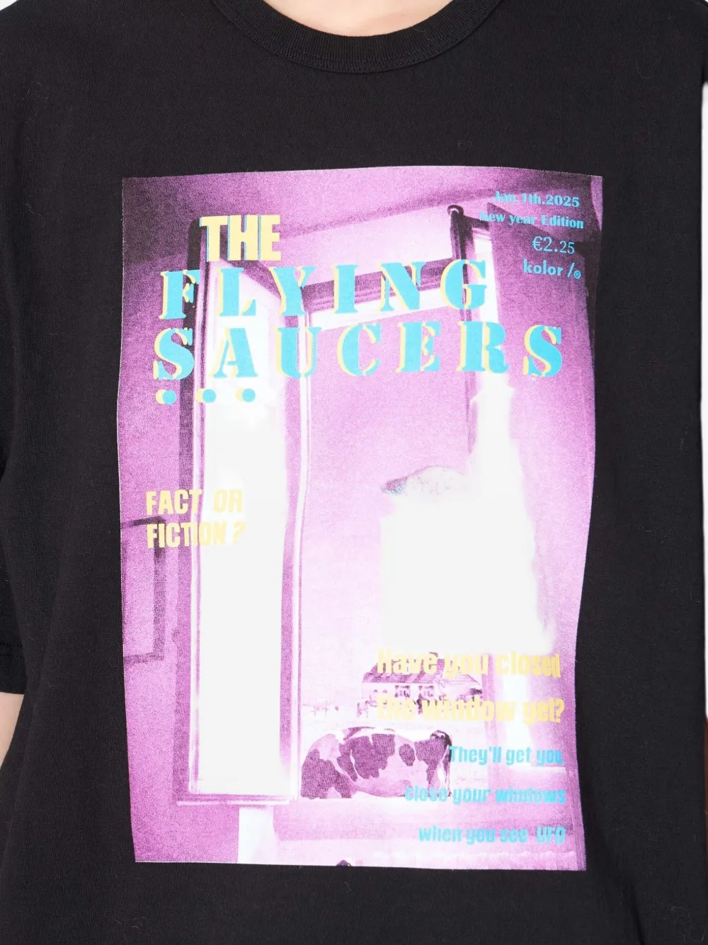 Kolor T-shirt met grafische print Zwart