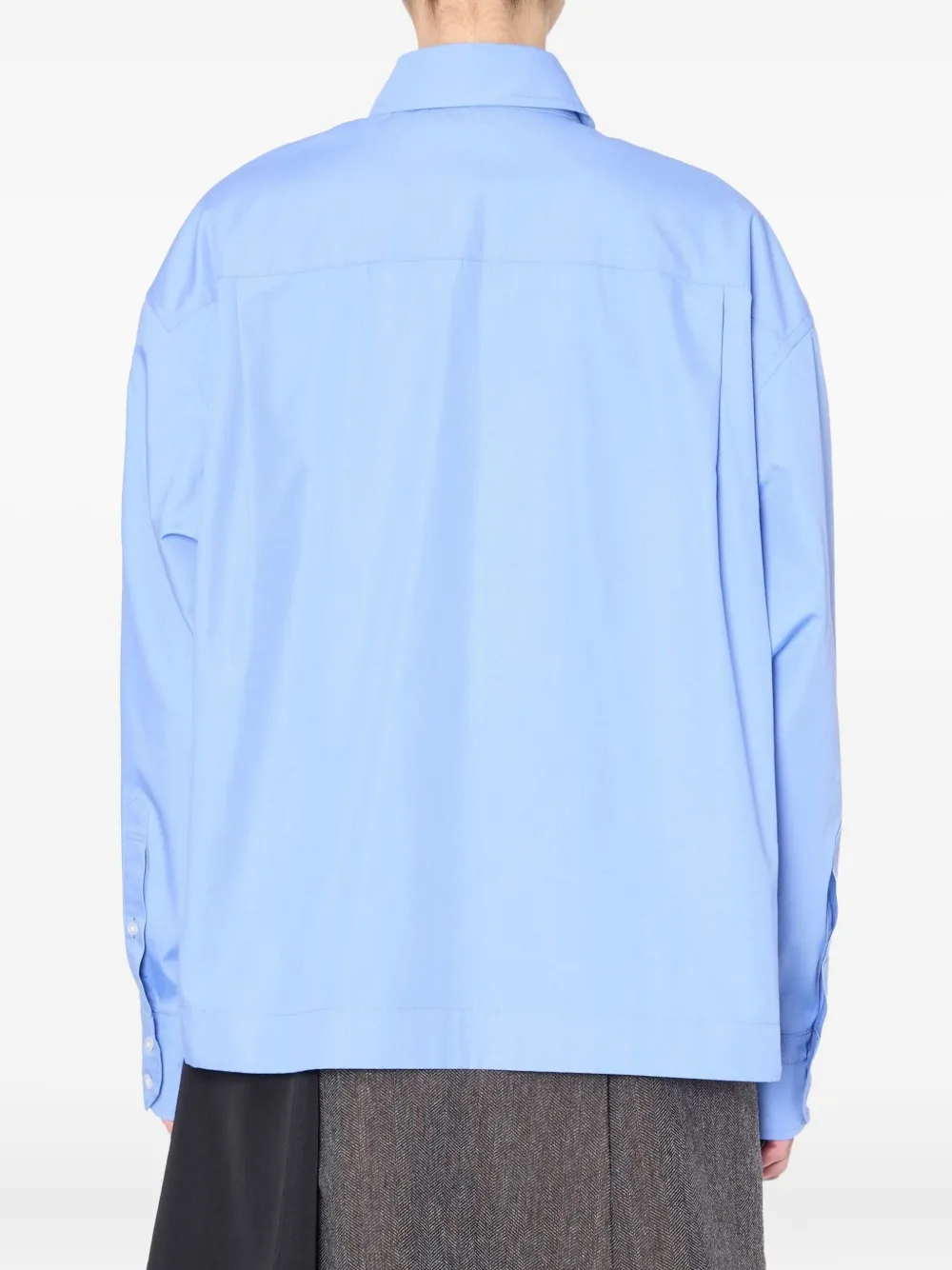 Kolor Blouse met kanten vlakken - Blauw