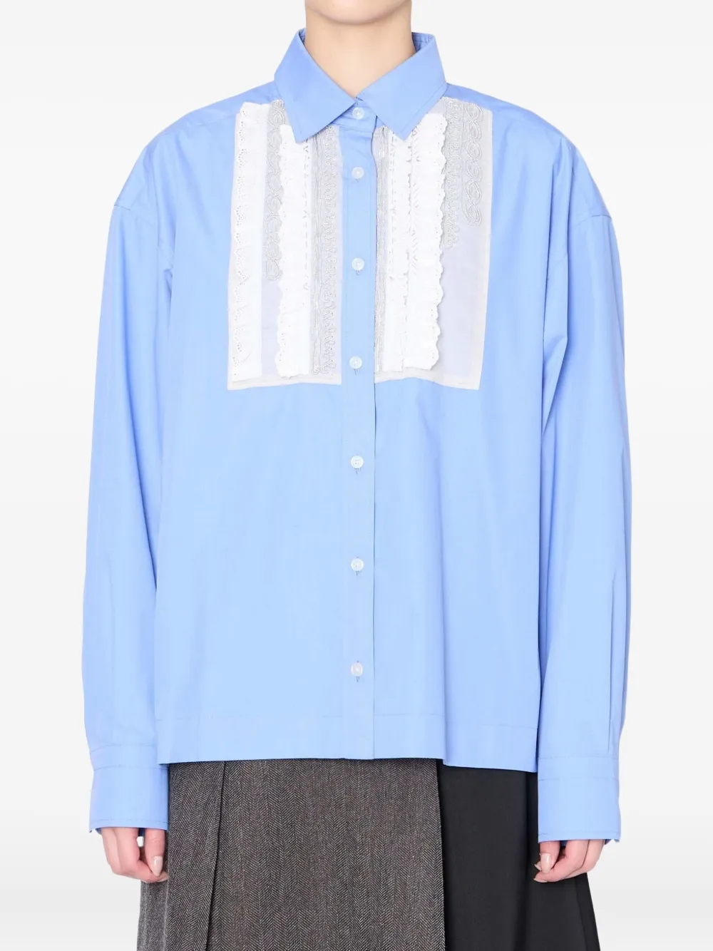 Kolor lace-panelled shirt | Blue | Image 1