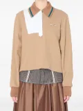 Kolor pleated-panel waffle top - Neutrals