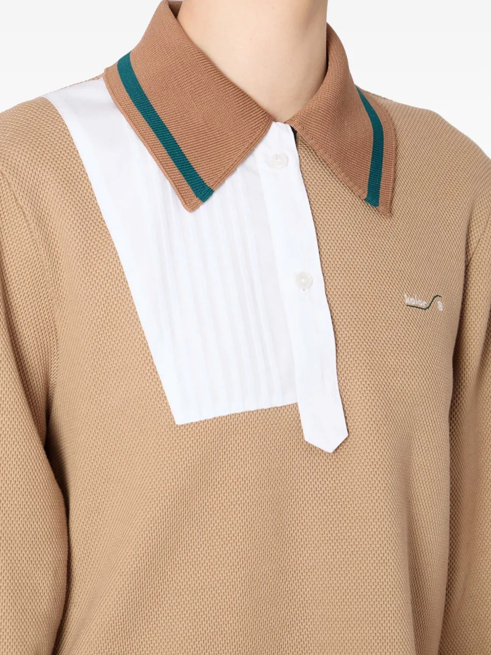 Kolor Wafeltop met geplooid vlak Beige