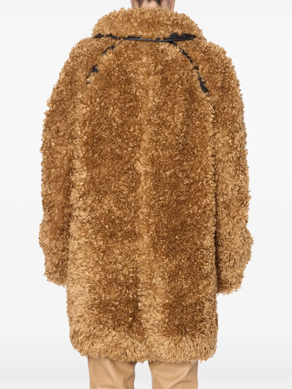 Kolor Jas van imitatiebont met knoopsluiting Bruin