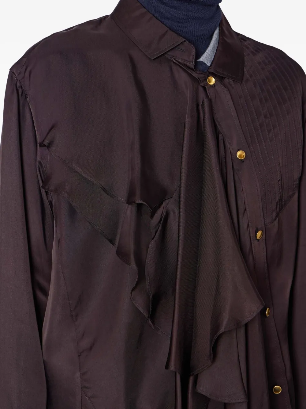 Kolor Asymmetrische blouse met lange mouwen Bruin