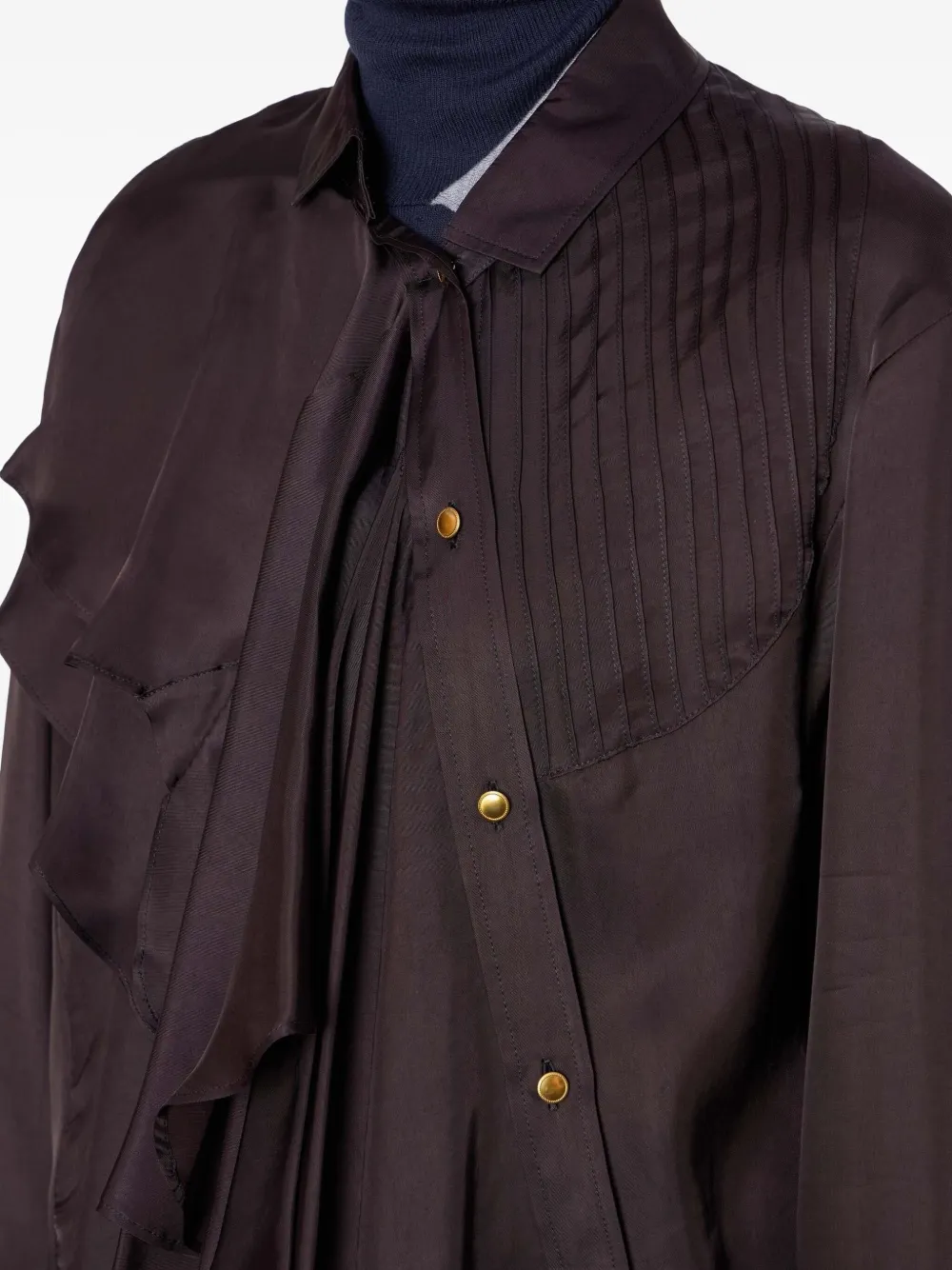 Kolor Asymmetrische blouse met lange mouwen Bruin