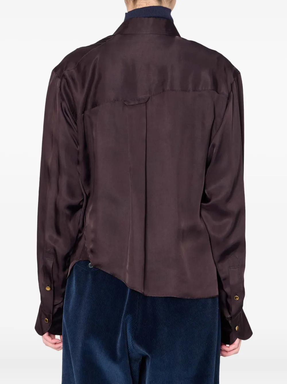 Kolor Asymmetrische blouse met lange mouwen Bruin