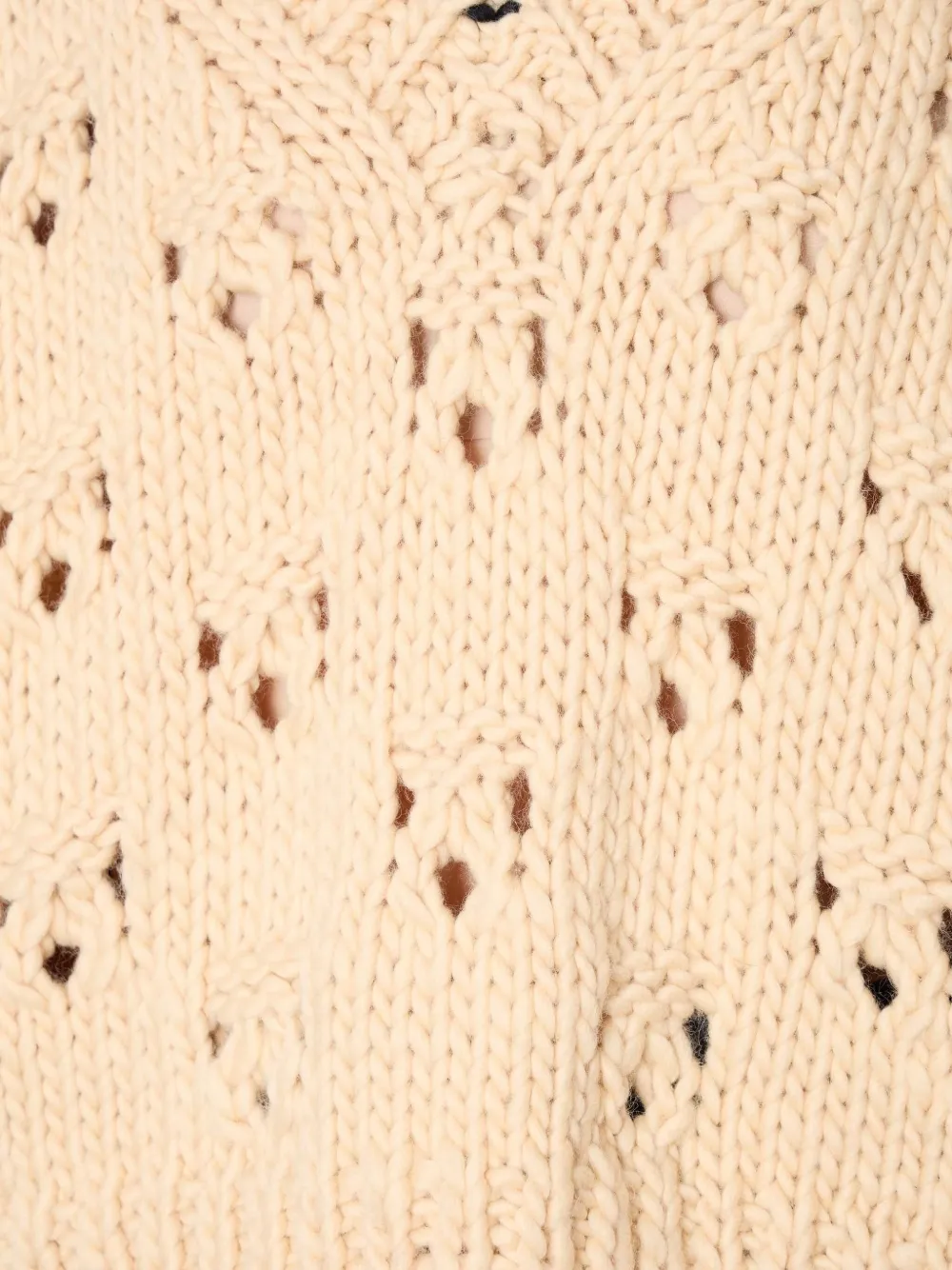 Kolor Opengebreide trui met V-hals Beige