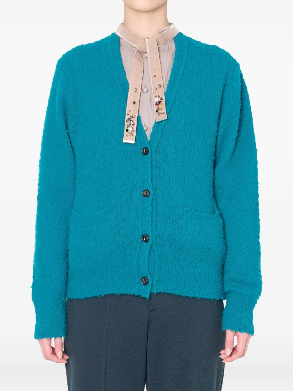 Kolor patch-pockets cardigan | Blue | Image 1
