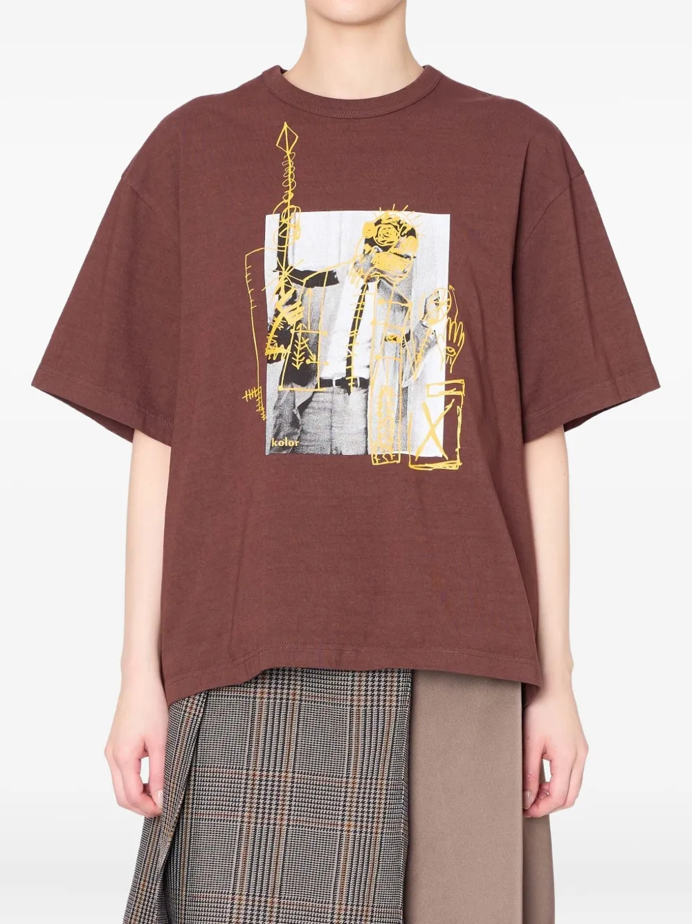 Kolor playera con estampado gráfico | marrón | Image 1