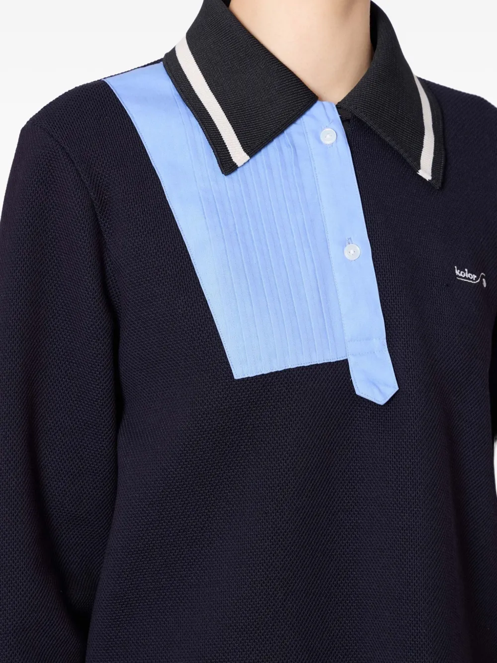 Kolor Asymmetrical-design Polo Top In Black