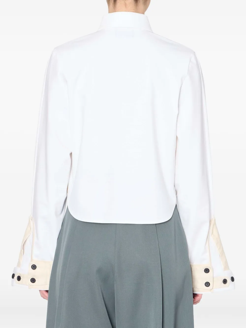 Kolor Blouse met contrasterende manchetten - Wit