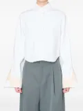 Kolor contrast-cuffs shirt - White