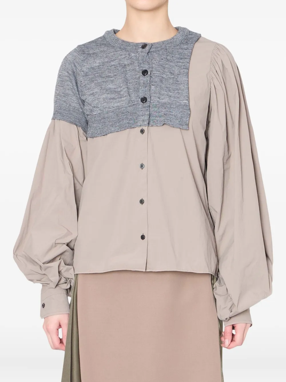 Kolor gathered-panel wool top | Neutrals | Image 1