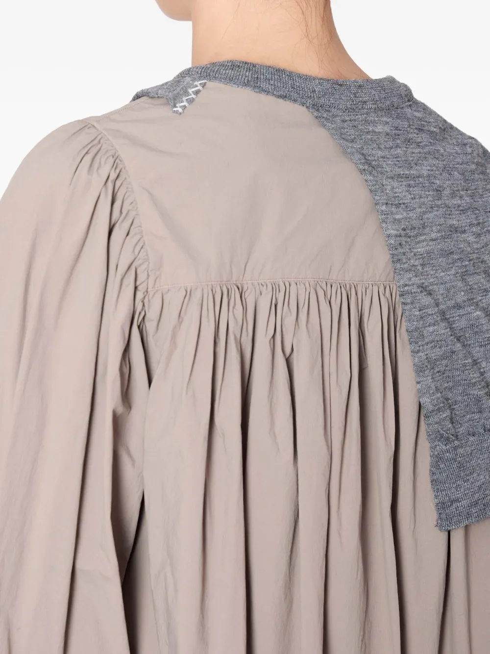 Kolor Wollen top met gesmockt vlak Beige