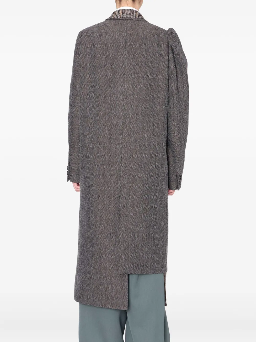 Kolor herringbone panelled coat | Double Breasted & Peacoats | Image 2