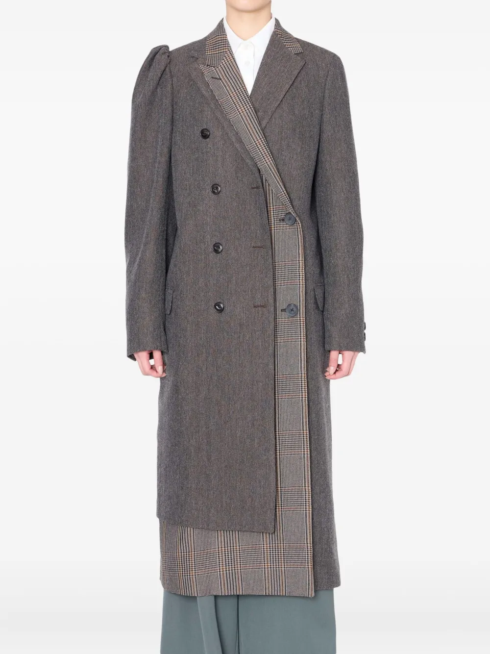 Kolor herringbone panelled coat | Grey | Image 1